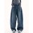 Elastic Waist Wide Leg Jeans, Slant Pocket Loose Streetwear Y2k Baggy Denim Pants, Women's Denim Jeans & Clothing